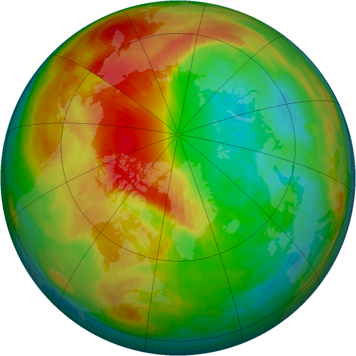 Arctic ozone map for 03 March 2000